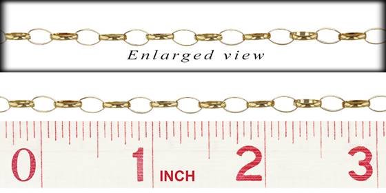 gf 3.3mm chain width oval rolo chain