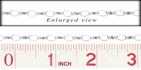 ss 3.7mm chain width oval rolo chain