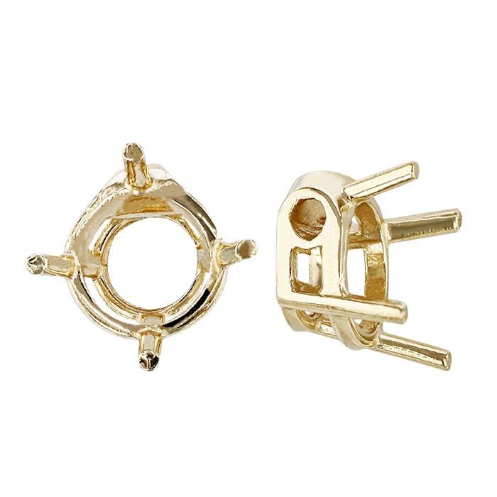 14ky 8.0mm 2ct 4 prong round tube pendant