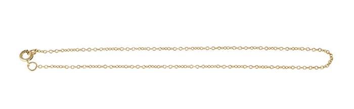 14ky 7 inches 1.2mm chain width ready to wear round cable chain bracelet with springring clasp