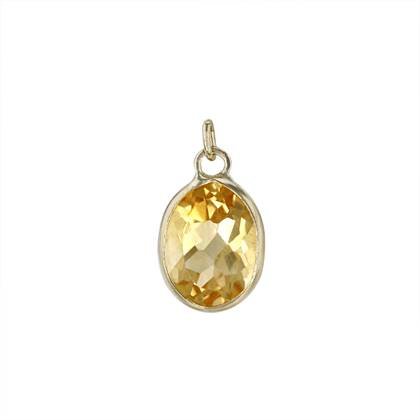 14K Citrine Oval Bezel  Charm November Birthstone