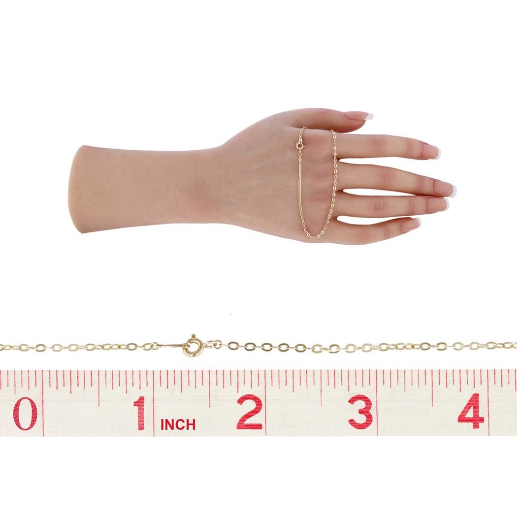 14ky 16 inches 1.9mm chain width flat cable chain necklace