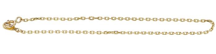 14ky 7 inches 1.0mm chain width drawn cable chain bracelet