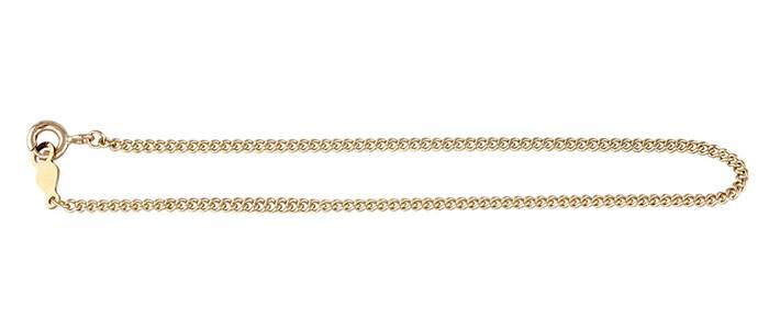 14ky 7 inches 1.69mm chain width curb chain bracelet