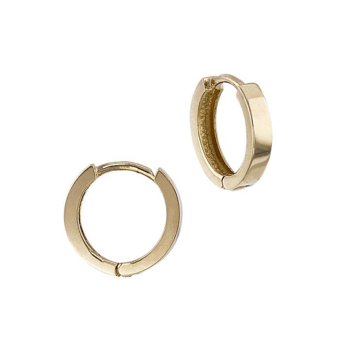 18ky 9mm flat click huggie earring