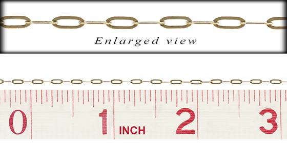 14ky 1.4mm chain width flat paper clip chain