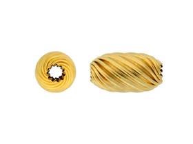 14ky 5x7.5mm twisted corrugated oval bead