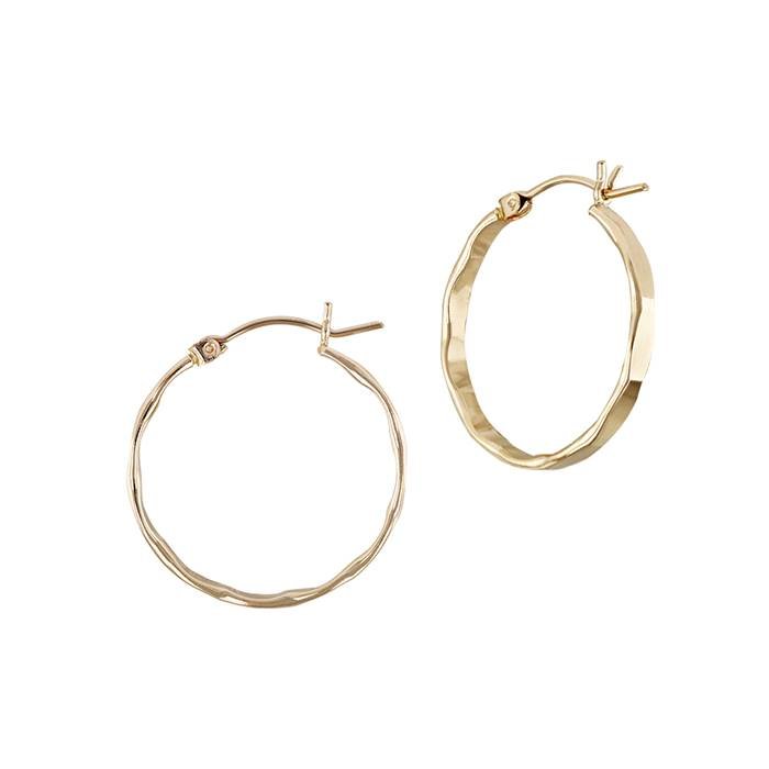 gf hammered snap hoop earring