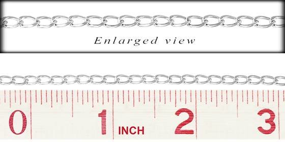 ss 3.1mm chain width half round open cable