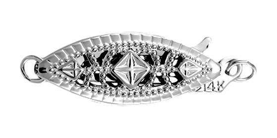 sterling silver 18mm filigree fishclasp