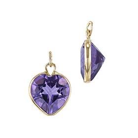 14K Amethyst Heart Charm February Birthstone