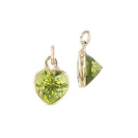 14K Peridot Heart Charm August Birthstone