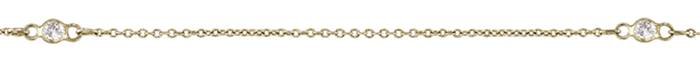 14KY 2mm Chain Width 2.5mm Diamond Bezel Set Cable Chain