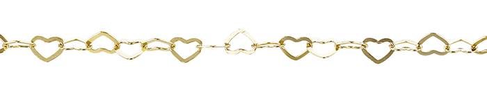 4x3mm WIdth Gold FIlled Flat Heart Chain