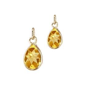 14K Citrine Pear Shape Bezel Set Charm November Birthstone