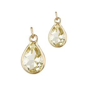 14K Lemon Quartz Pear Shape Bezel Set Charm November Birthstone