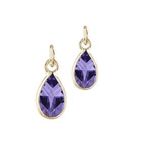 14K Amethyst Pear Shape Bezel Set Charm February Birthstone