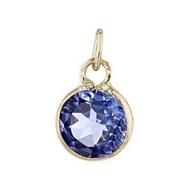 14K Tanzanite Round Bezel Charm December Birthstone