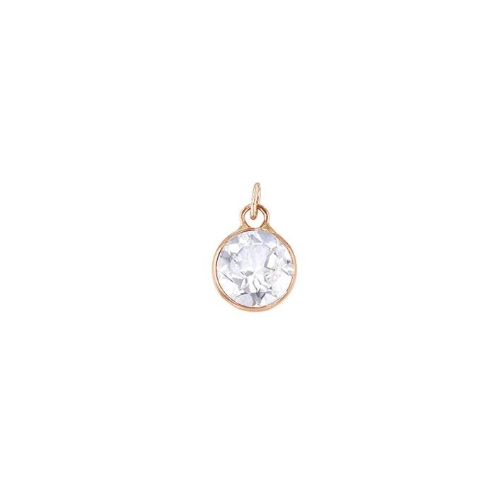 14kr 4mm round bezel set charm november birthstonewhite topaz