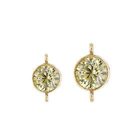 Gold Filled Topaz Cubic Zirconia Bezel Set Connector