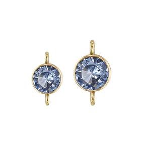 Gold Filled Light Sapphire Cubic Zirconia Bezel Set Charm