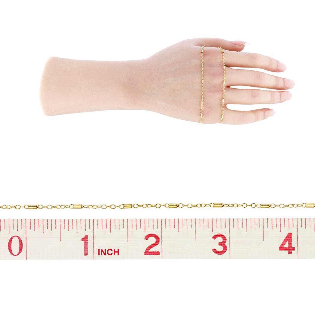 gold filled 3mm chain width bar chain