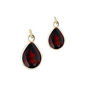 14K Garnet Pear Shape Bezel Set Charm January Birthstone