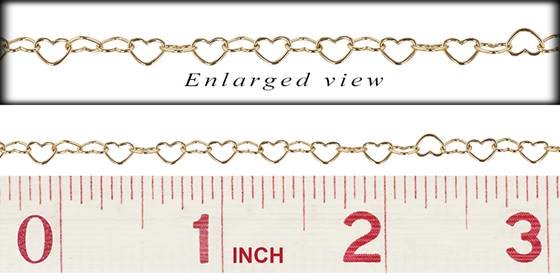 gold filled 3.7x5.0mm chain width heart chain