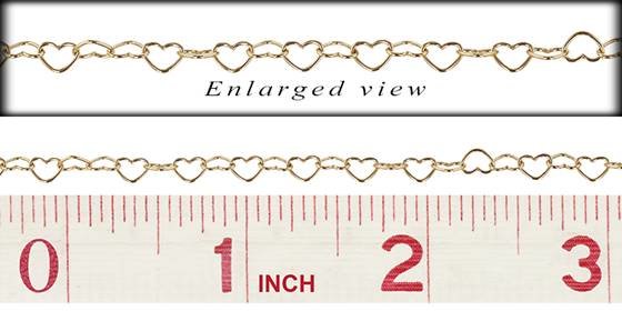 gf 3.7x5.0mm chain width heart shape chain