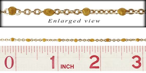 gf 1.5mm chain width flat cable satellite chain with 1.7mm gold enamel bead