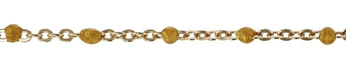 GF 1.5mm Chain Width Flat Cable Satellite Chain With 1.7mm Gold Enamel Bead
