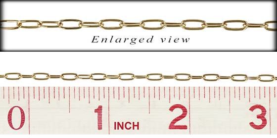 gold filled 2.4x5.7mm paper clip chain