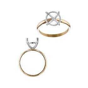 14K 4 Prong Center Head Solitaire Ring