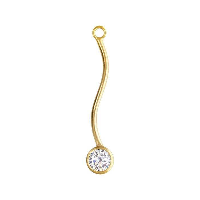 gf 4mm cubic zirconia spiral tube bezel drop pendant