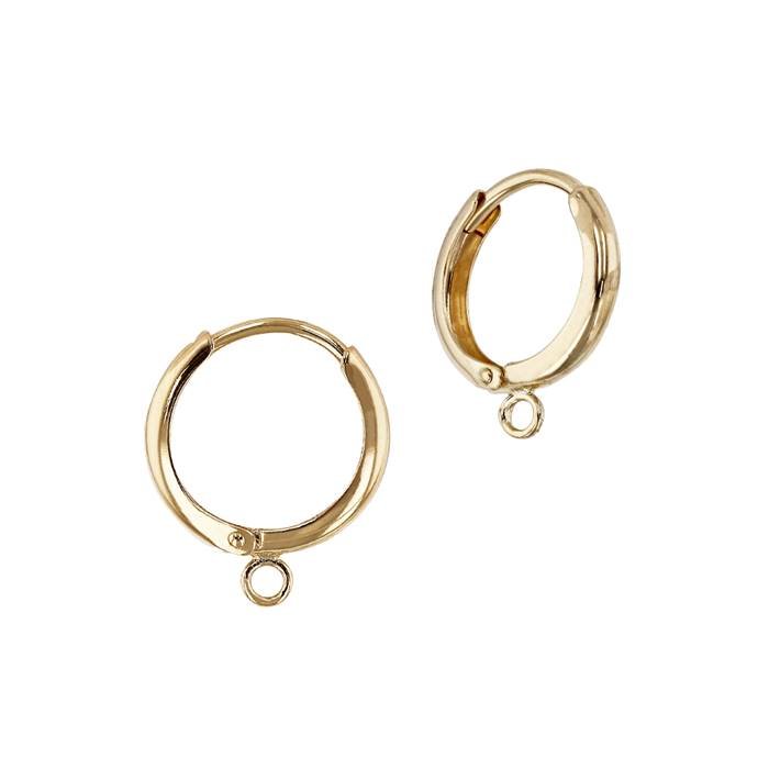 14ky 10mm click huggie earring with closed ring