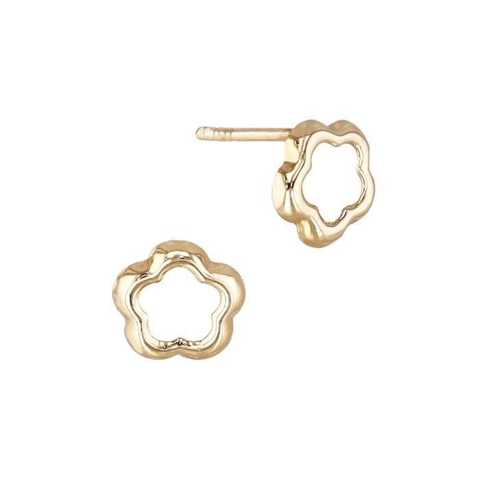 14ky 6.8mm flower stud earring