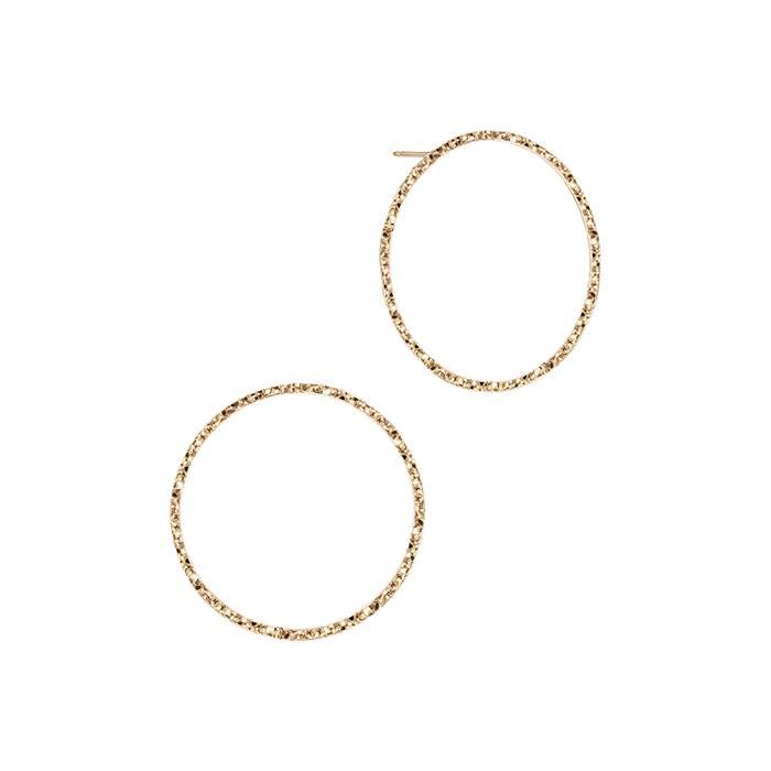 gf 25mm textured round stud earring