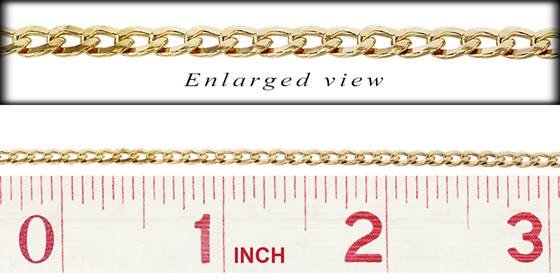 gf 3.0mm chain width flat oval curb link chain