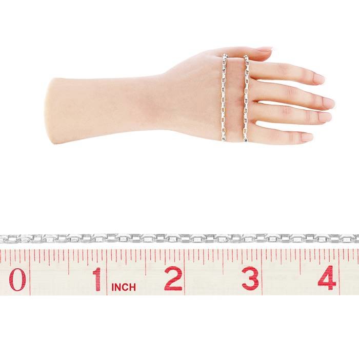ss 3.9mm chain width fancy square cable chain