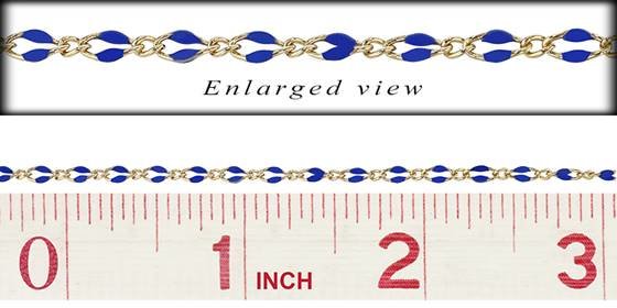 gf 5mm chain width figaro 1 plus 1 chain with blue enamel
