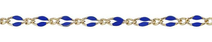 GF 5mm Chain Width Figaro 1 Plus 1 Chain With Blue Enamel