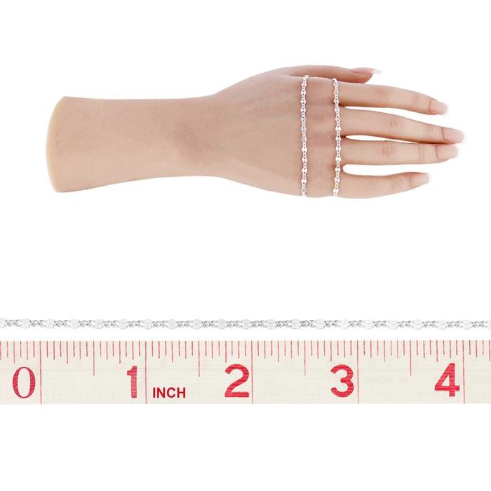 ss 3.1mm chain width dapped flat oval and curb link chain