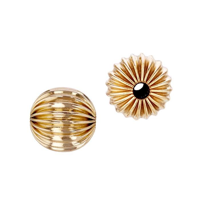 gold filled 8mm corrugated bead