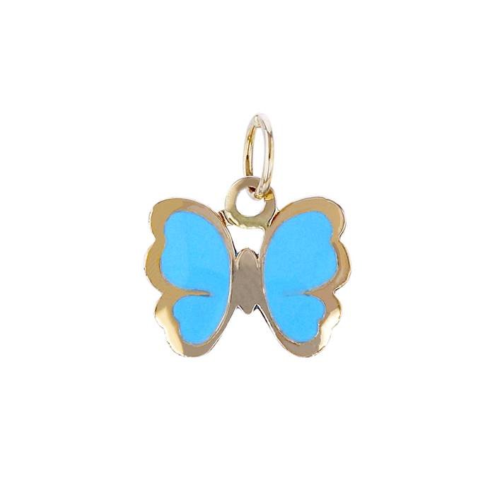 14ky 9x7mm turquoise enamel butterfly charm