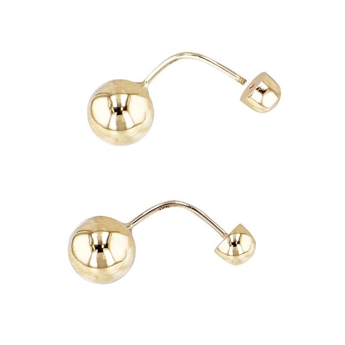 14ky 7.8x4.50mm ball double ball curve piercing w/ screw ball backings