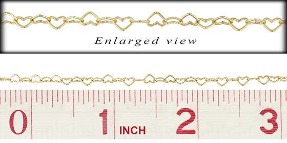 gf 3.2mm chain width flat heart shape cable chain
