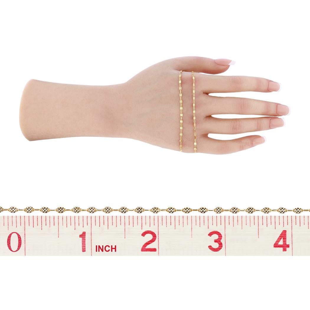 gf 4.0mm chain width criss cross dapped chain