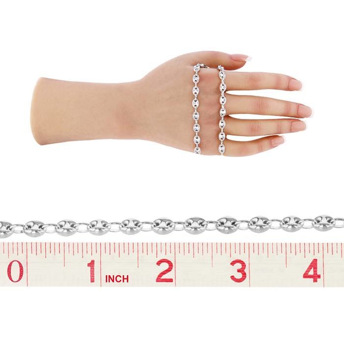 ss 6.3mm chain width puffed mariner chain