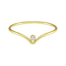Gold Filled Cubic Zirconia Chevron Stacking Ring