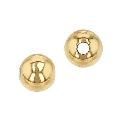 18K Medium Weight Round Bead 1.6mm Hole
